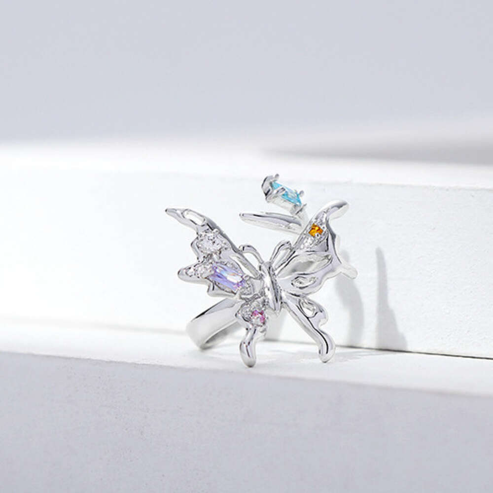 DHcollections Spring Summer New Butterfly Ring for Women, Cross-Border Niche Design, Elegant Versatile Index Finger Open Ring, Exquisite