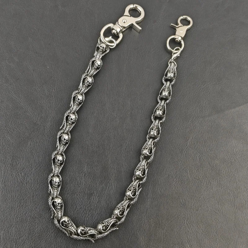 Retro skeleton wallet chain fashionable mens and womens antitheft keychain one waist y accessories hiphop jewelry gift 250410