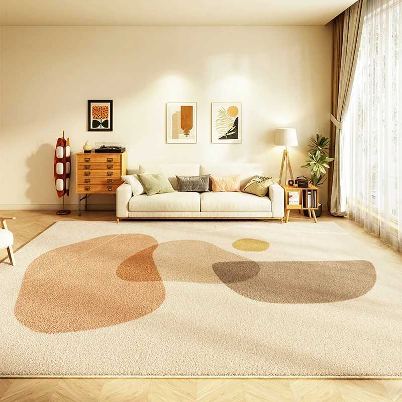 Modern Abstract Bedroom Decor Art Carpet Fluffy Soft Children Mat Thick Washable Lounge Rug Nordic Style Carpets for Living Room Y251110