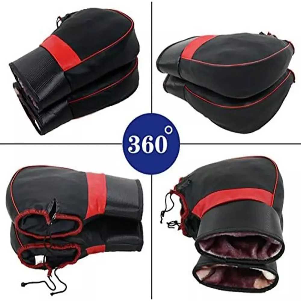Thickened Motorcycle Windproof Gloves With Reflective Strips Waterproof Scooter Warm Handle Muffs Cold Protection S25118