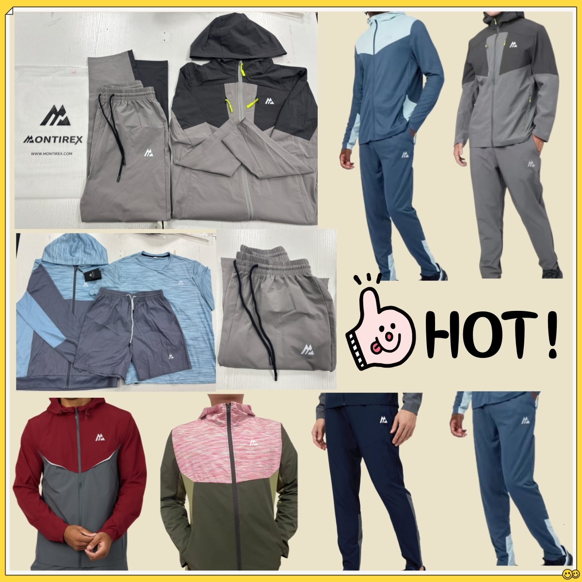 High quality monterex tracksuit Latest model tech 3-piece set designer montirexs Tracksuit sports fiess jogging suits quick sportswear sweatpants montirexs 95