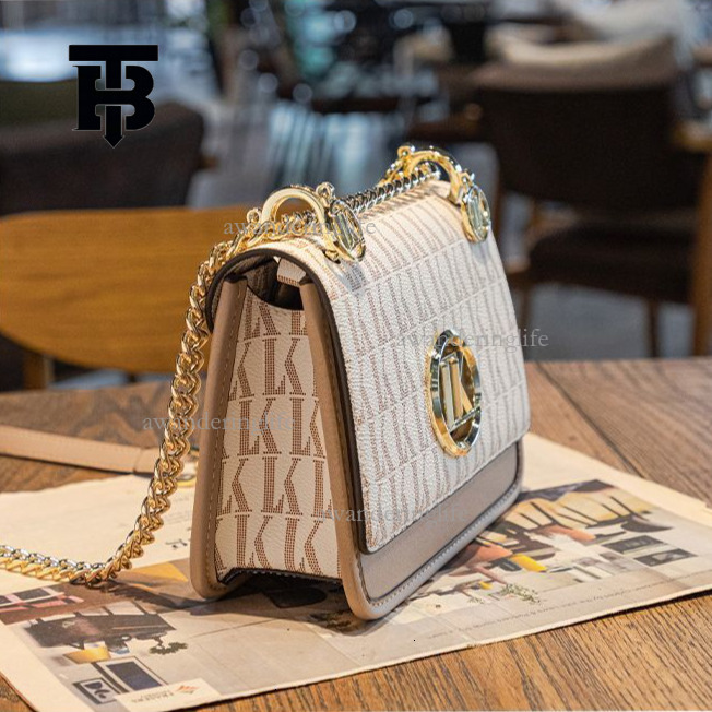 TB BHULAMTE Designer Women's Leather Chain Large Capacity Versatile Metal Letter Splicing Single Shoulder Crossbody Bag Luxury Handbag Holiday Gi