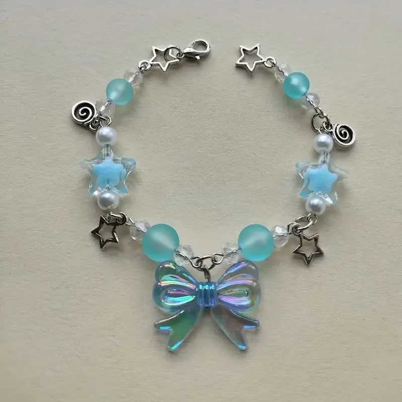 Charming Pink Star Bow Beaded Bracelet Cute Zinc Alloy Friendship Jewelry for GirlsT251110