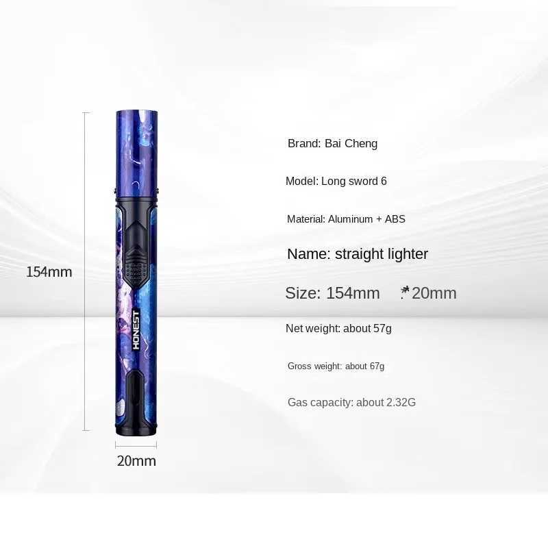 HONEST Metal Windproof Lighter Refillable Pen Torch Lighter Jet Flame Butane Lighter Kitchen BBQ Candle Camping Mens GadgetC250315