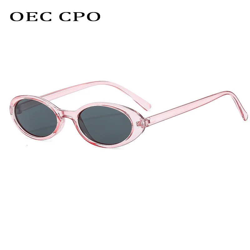 small oval sunglasses for women fashionable retro hiphop cat eye leopard black punk glasses UV400 Oculos 250410