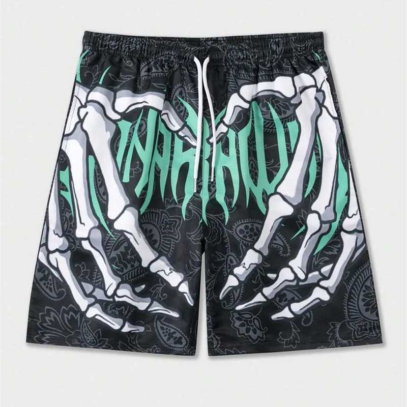 Skeleton Hand Printed Beach Shorts Mens Funny Clothing Quick drying Dragging Swimming Pants 2025 Fashion Summer Sports Pants X250410