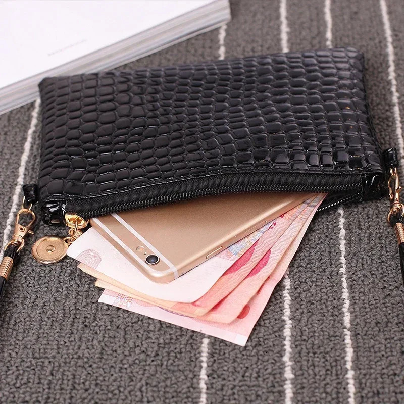 Pu Leather Small Bag 2025 Fashion Shoulder Crossbody Bag Women Crocodile Pattern Mobile Coin Purse Girls Purses and Handbags R251110