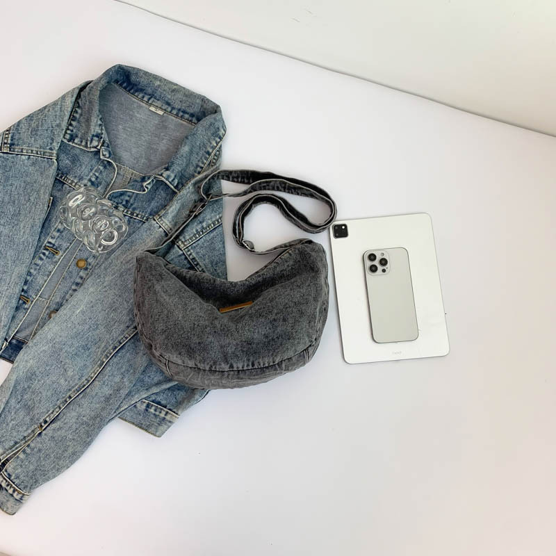 Women's New Shoulder Simple Ladies Cross-border Denim Dumpling College Student Fashion Canvas Bag