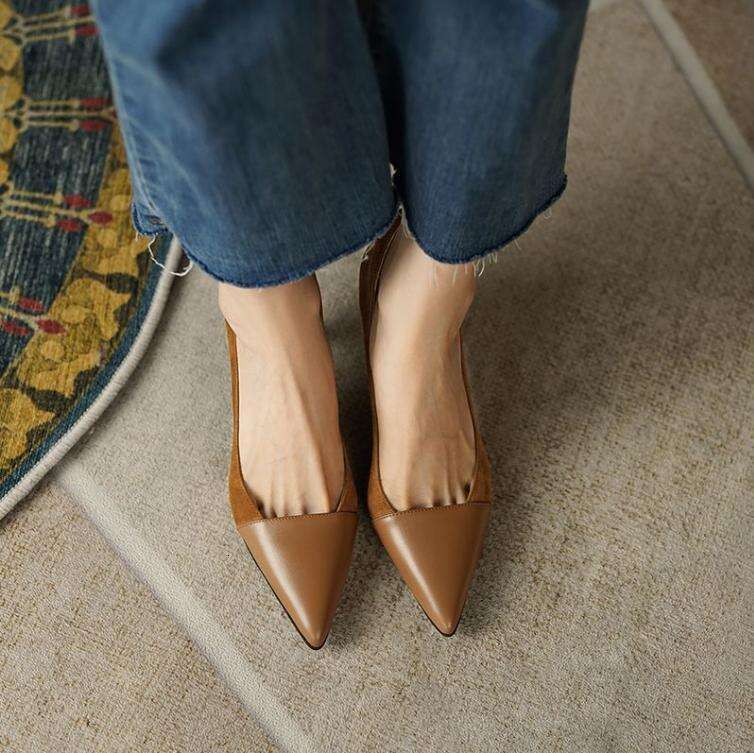 Kitten heels Mary Jane dress shoes for women 2025 Fall pointed closed toe Designer Shoe High Heel pumps