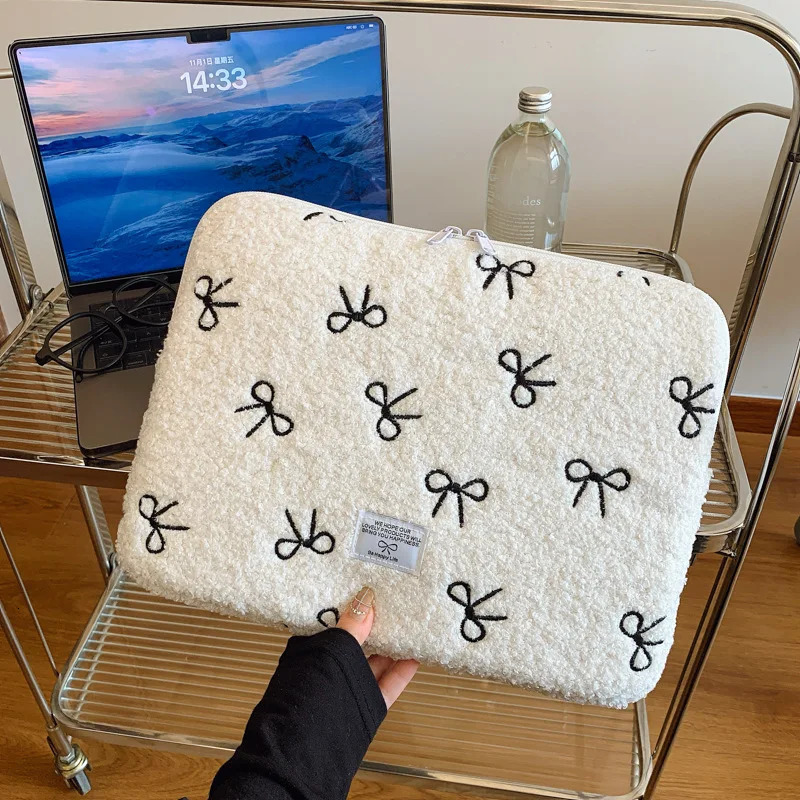 Cute bow Laptop Sleeve Cover Bag 11 13 13.3 13.6 14 Inch Carrying Case Bags For Ipad Asus HP 250403