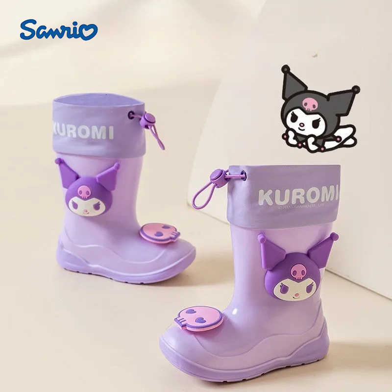 Sanrio Kuromi Cinnamoroll Anime Kawaii Summer Children Rain Boots Cute Cartoon My Melody Water Proof Shoes Gifts for Girls Boys H251110