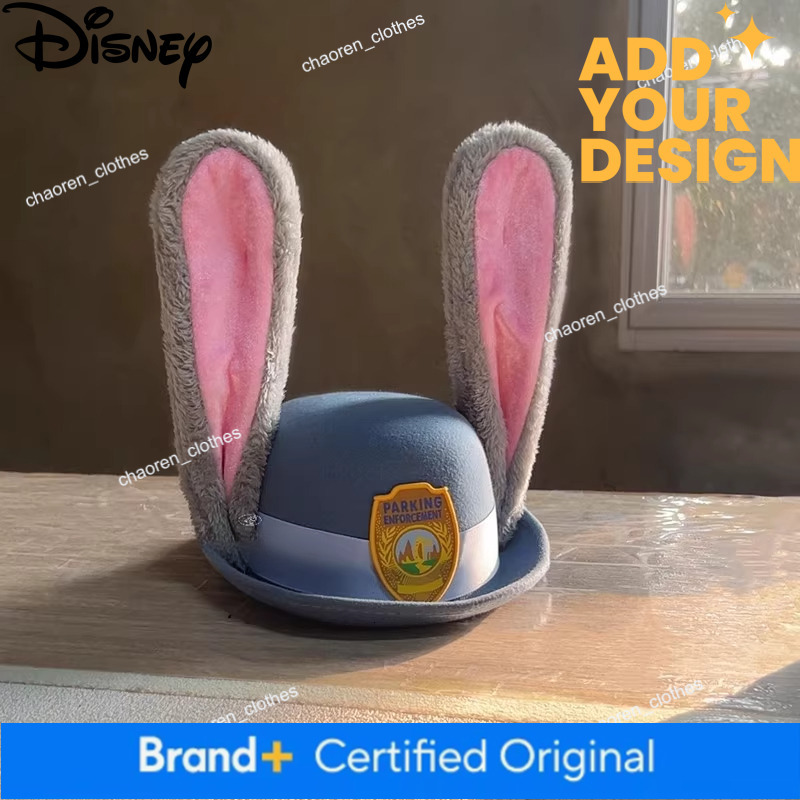 Officially Licensed Zootopia Judy Rabbit Police Badge Bunny Ears Girls Crazy Cosplay Character Accessories Hat Gift Amusement Park