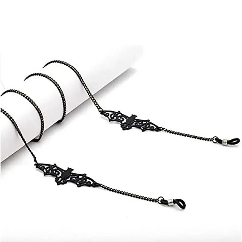 75CM Retro Hollow Black Bat Metal Glasses Chain Sunglasses Reading Face Mask Tether Anti Loss 250410