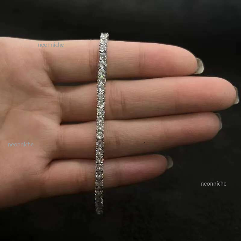 Top quality Designer Sterg Sier Moissanite Dias tennis bracelet & Necklace for women senior classic small fragrant wind new light flash mens No brand