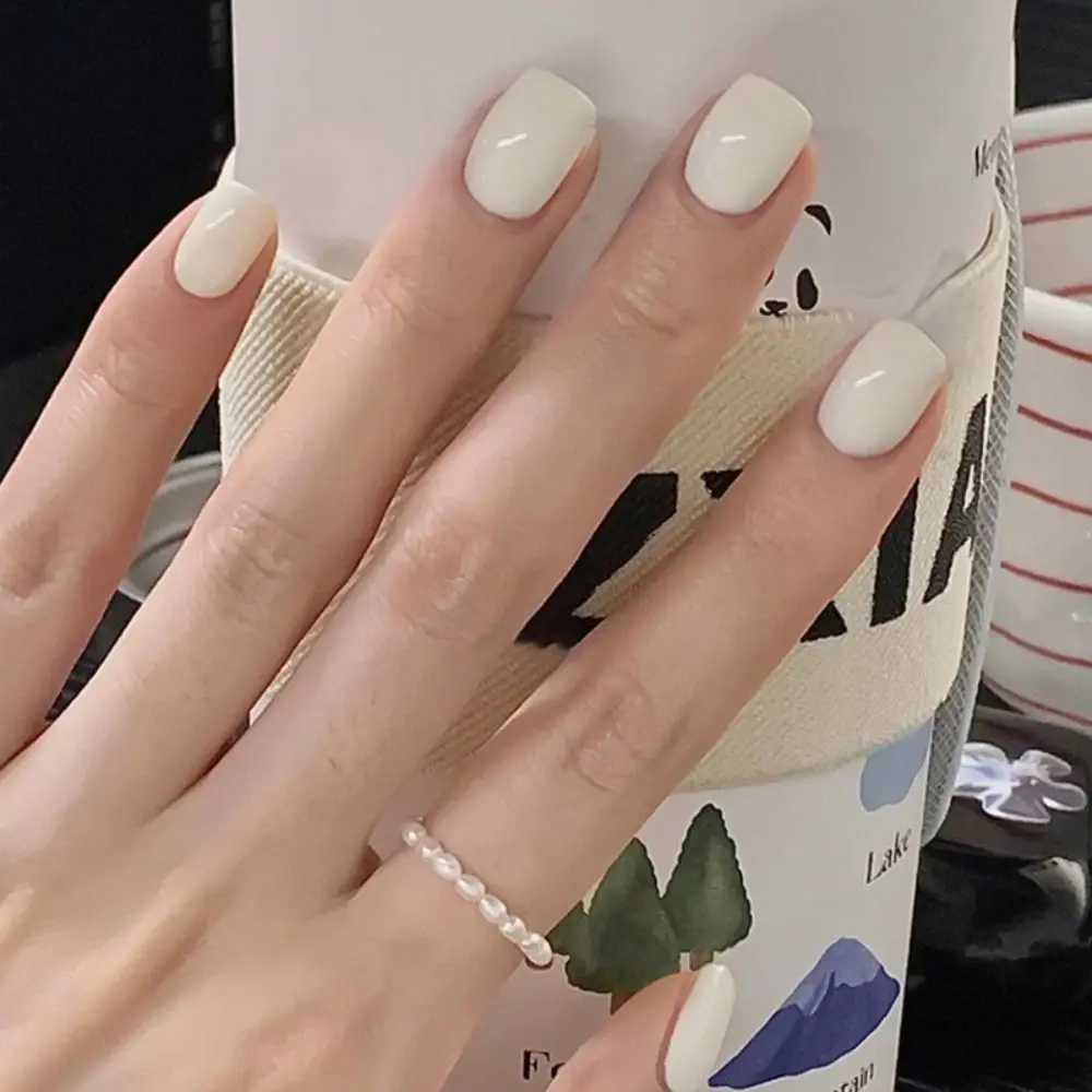 French Simple Style Fake Nail Short Round Fake Nail Full Cover DIY Nail Tip for Salon Removable DIY Processing Tool W250410