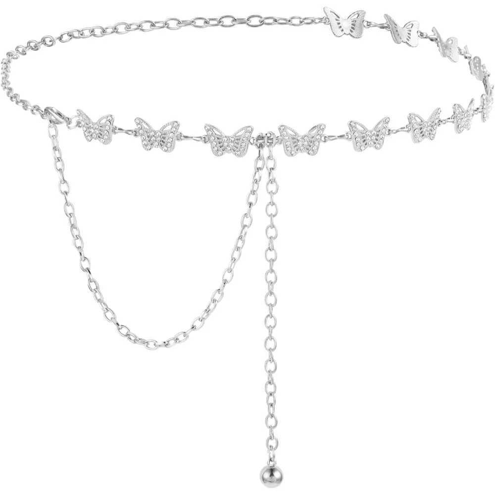 Warm waist belt metal rhinestone belt warm dress belt body chain belt X250410