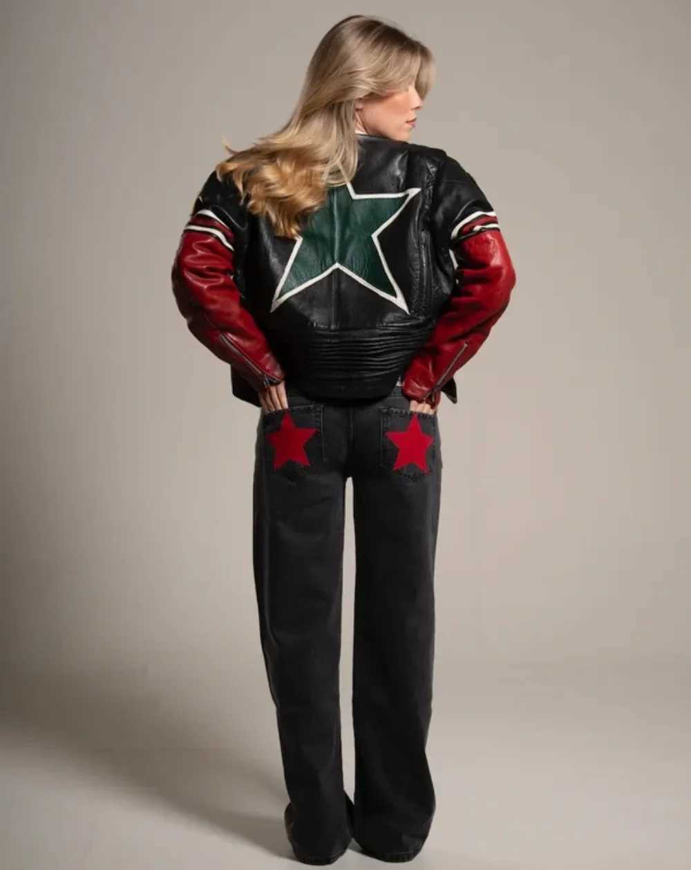 ONE DILEMMA Blue Five-Pointed Star High Waited Jeans Y2K Street Harajuku Baggy Jeans Women Clothing Casual Straight Denim Pants C251110