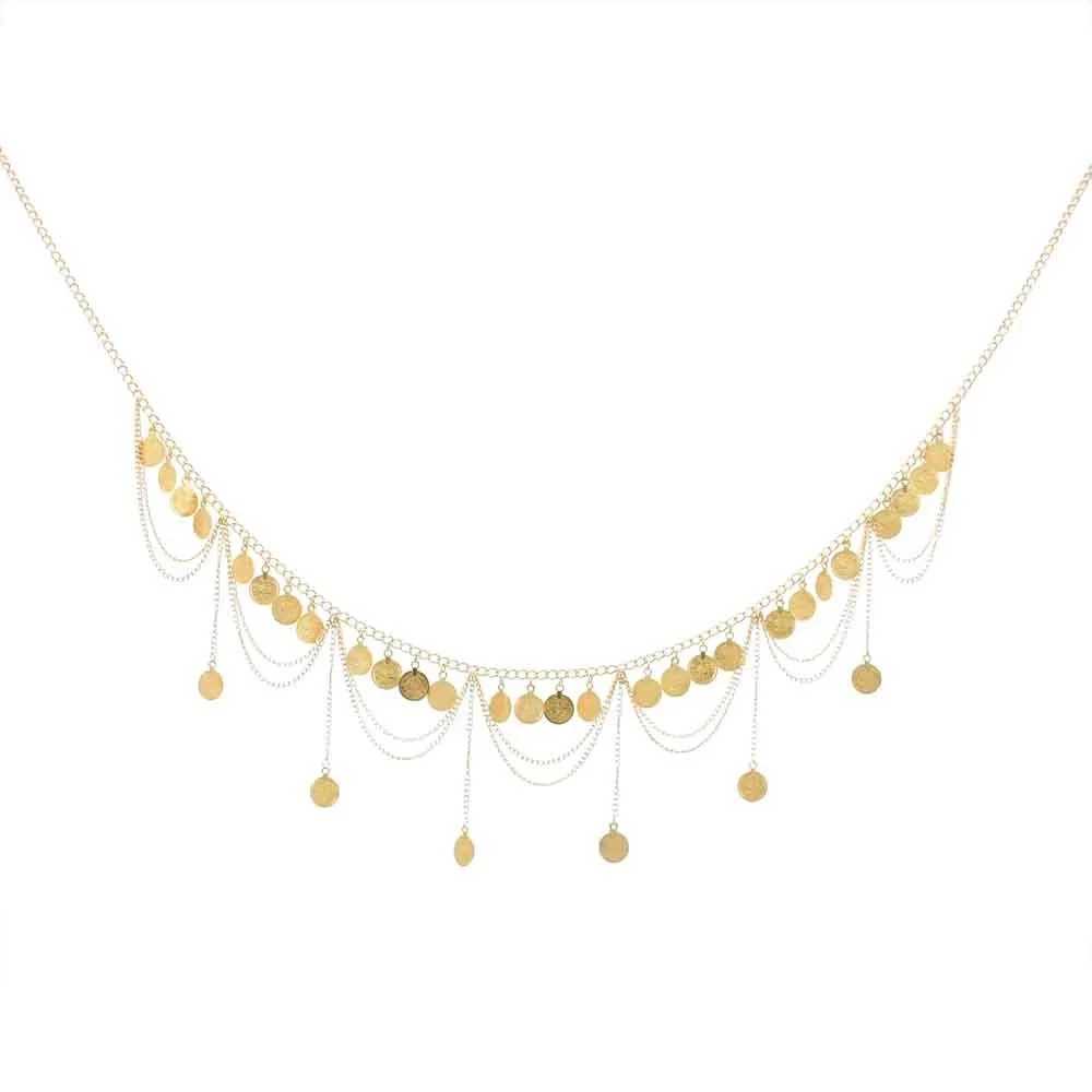 Bohen All match waist chain tassel coin retro metal webbing for dresses Fem high waist chain strap for Wen accessories X250410