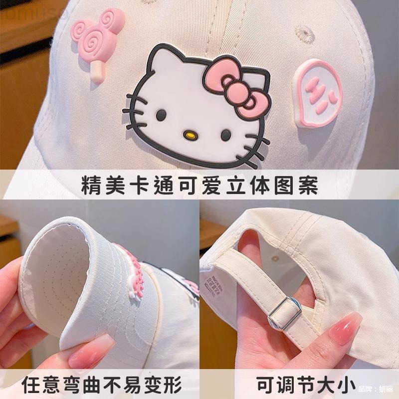 Sanrio Childrens Hello Kitty Baseball Cap Spring Summer 3D Cartoon Wide Brim Kids Sun Hat H251110