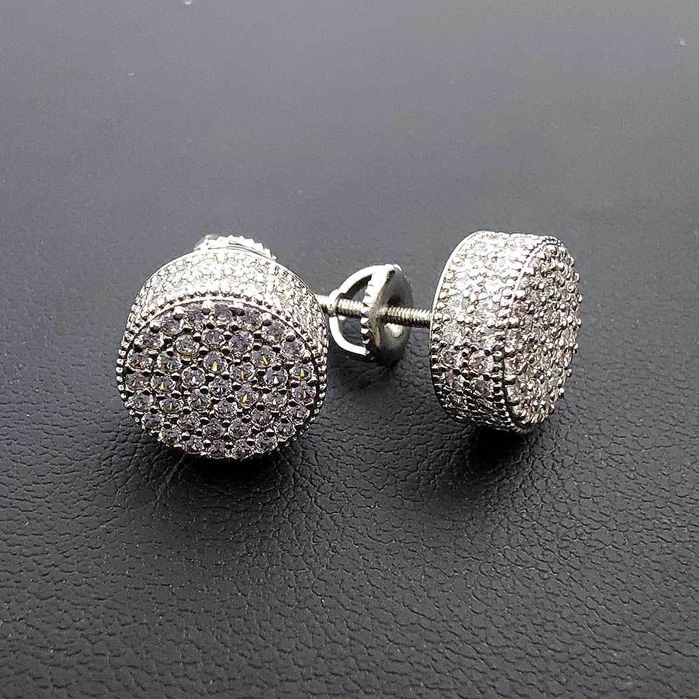Choucong Sparkling Hip Hop Vintage Jewelry 925 Sterling Silver 18K Gold Fill Pave White 5A Zircon CZ Diamond Party Male Men Stud Screw Earring Christa