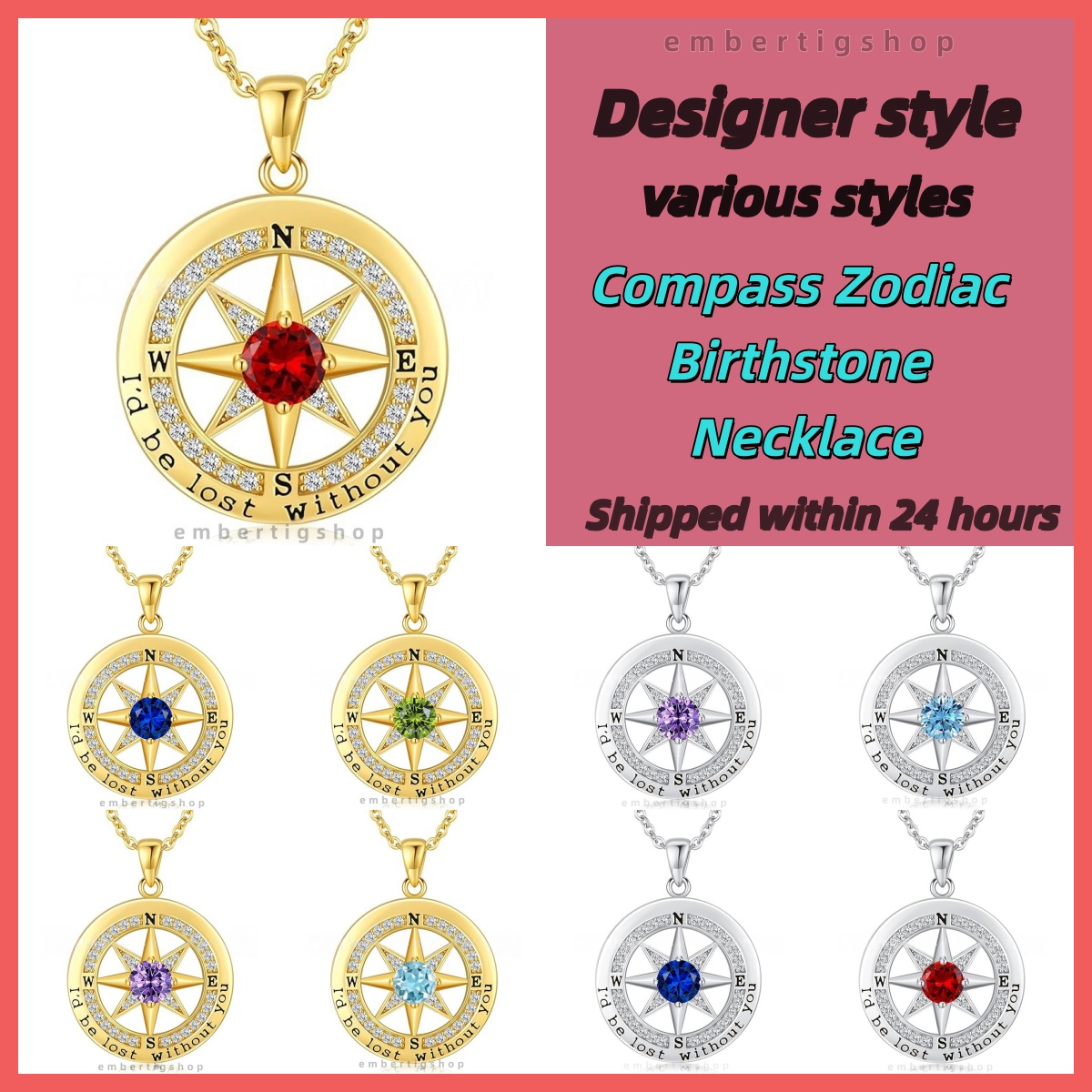 s925 moissanite chain designer necklace designer necklace for woman luxury jewelry chain women s925 sterling silver Compass twelve birthstones necklac