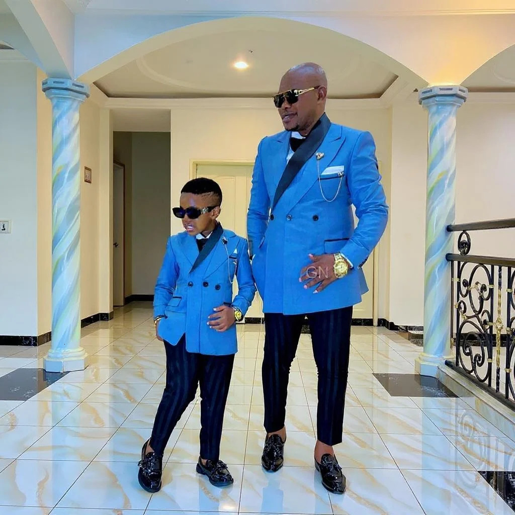 Father and son Suits for Wedding Double Breasted Groom Tuxedo 2 Pieces Custom Made Men Jacket with Pants Family Matching Outfits 251104