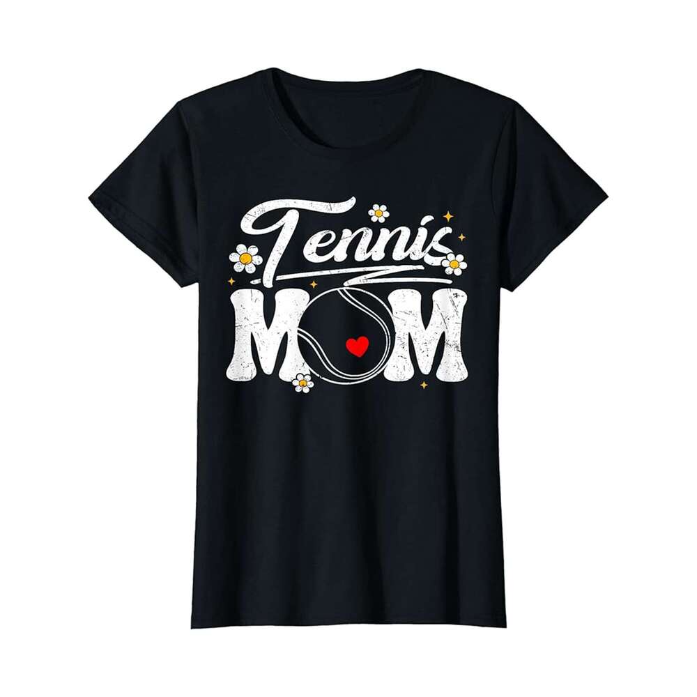 Designer T shirt Mens Proud Tennis Mom Supportive Mom Groovy Tennis Fun Mom - 220g T shits