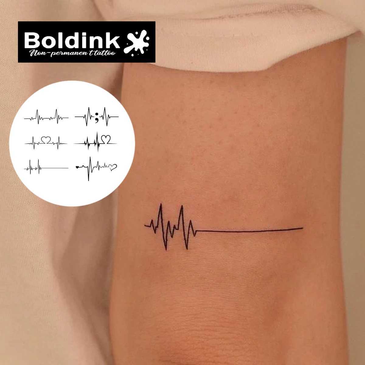 Temporary tattoo on heart rate electrocardiogram lasting for 15 days with new technology waterproof semi permanent sticker. W250410
