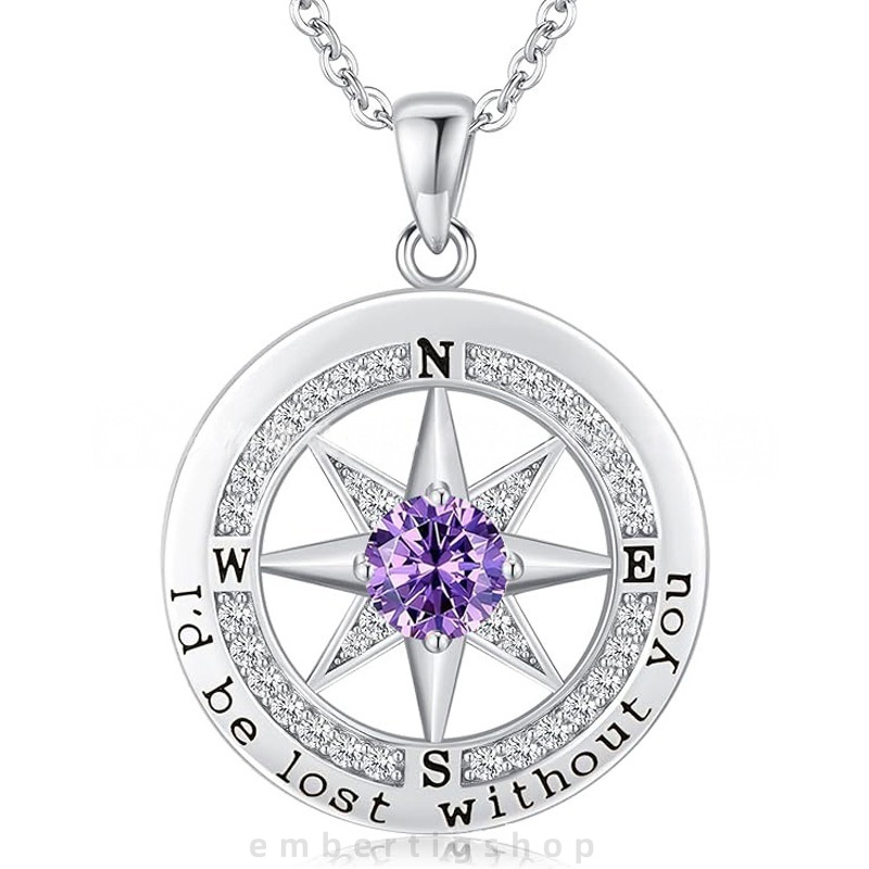 s925 moissanite chain designer necklace designer necklace for woman luxury jewelry chain women s925 sterling silver Compass twelve birthstones necklac