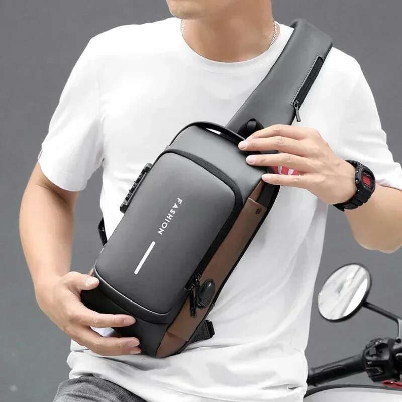 Men Anti Theft Chest Bag Shoulder USB Charging Crossbody Package School Short Trip Messengers Bags Men's Oxford Sg Pack
