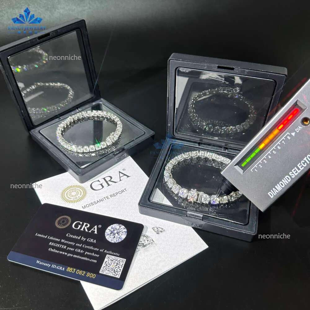 designer bracelets hip hop style gems chain unisex sterg sier iced out moissanite dia tennis necklace jewelry