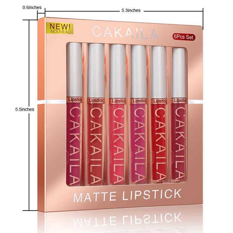 6-Color Liquid Matte Lipstick Set Velvet Matte Lip Gloss Kit Waterproof Moisturizer Easy To Wear Sexy Red Silky Lip Glaze MakeupT251110