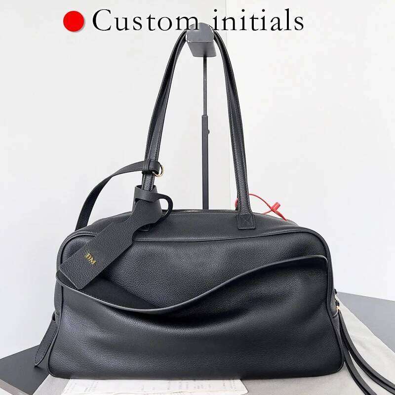 Genuine Leather Custom Initials Bowling Bags For Women Luxury Designer Handbags And Purses 2025 New In Cowhide Underarm Shoulder