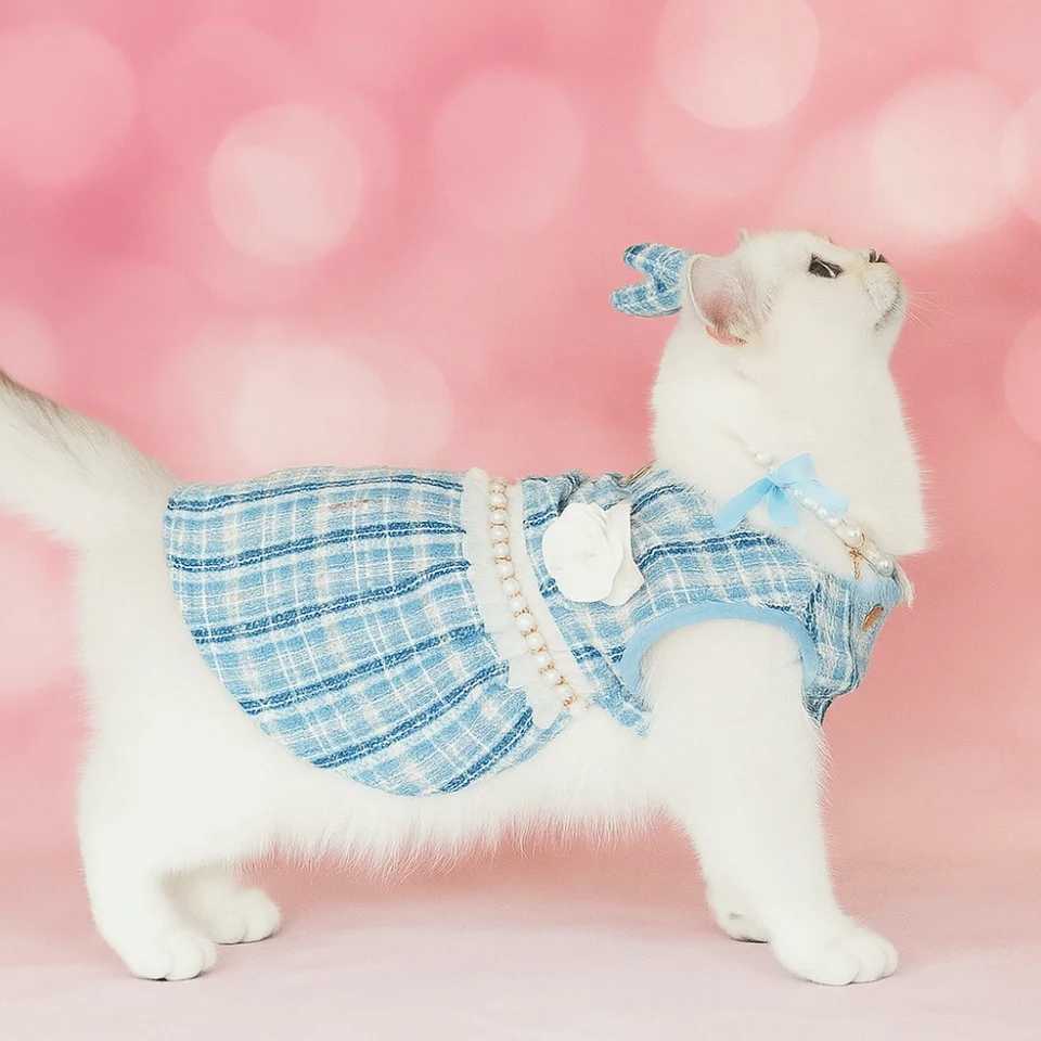 Pet Clothes Cute Puppy Plaid Dress Breathable Thin Design Pet Windbreaker Soft Pet Skirt Autumn Winter J251110