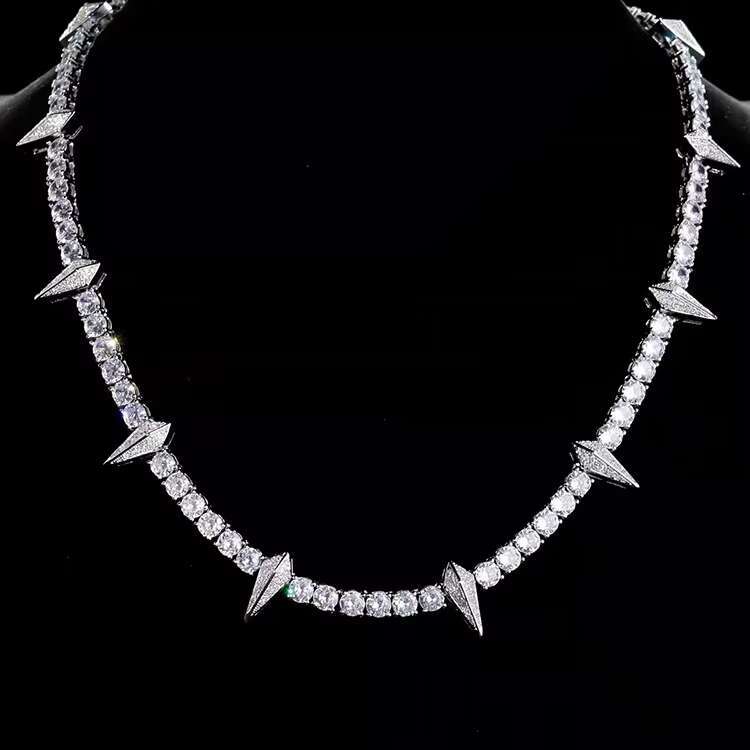 Black Panther Custom Tennis Chain S925 Real Silver Insert VVS Moissanite Tennis Necklace Chain