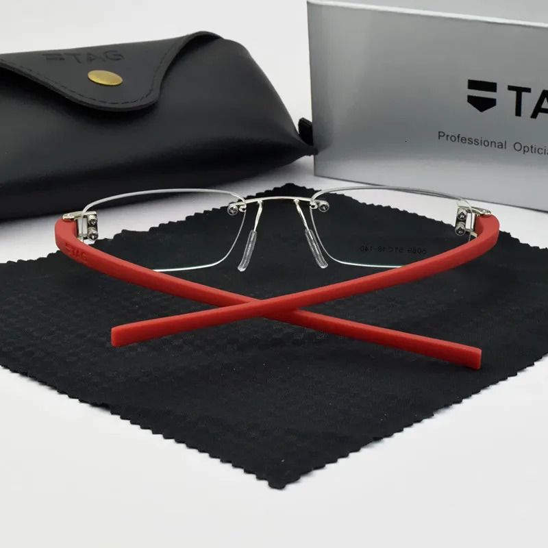 Borderless Optical Glasses Frame for Men Square Top Myopia Computer Ultra Light Sports 250410