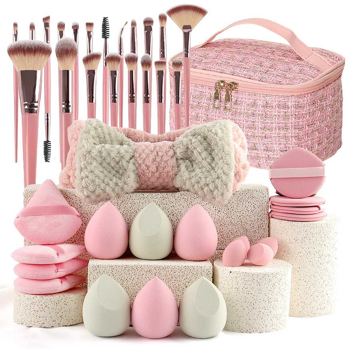 40 piece set of beauty tools travel makeup bag complete set of beauty and makeup brushes powder puff combination L251110