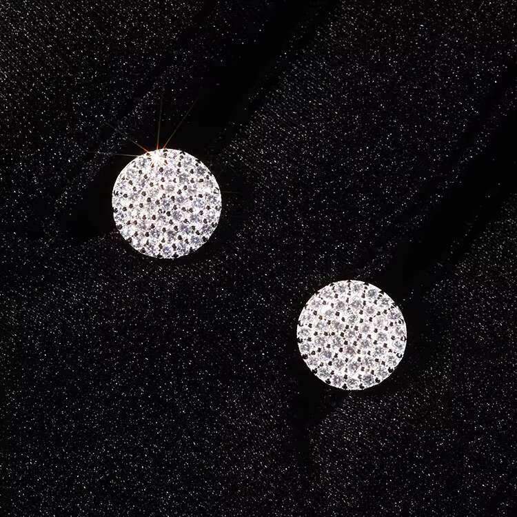 Fine Jewelry Screw Back Women Luxury Gold Plated 925 Sterling Silver Iced Out VVS Moissanite Diamond Stud Earrings for Men
