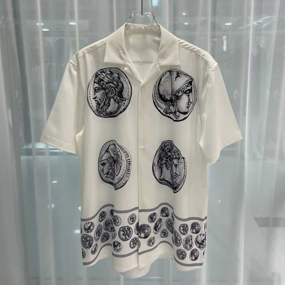 2024 Spring/Summer New Casual Fashion Youth Travel Fashion Digital Printing Mens Short sleeved Shirt X250410
