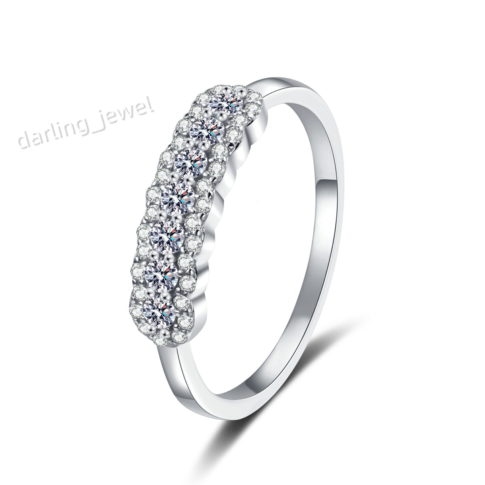 Light Luxury High Grade S925 Pure Silver Mosang Stone Womens Wedding Ring