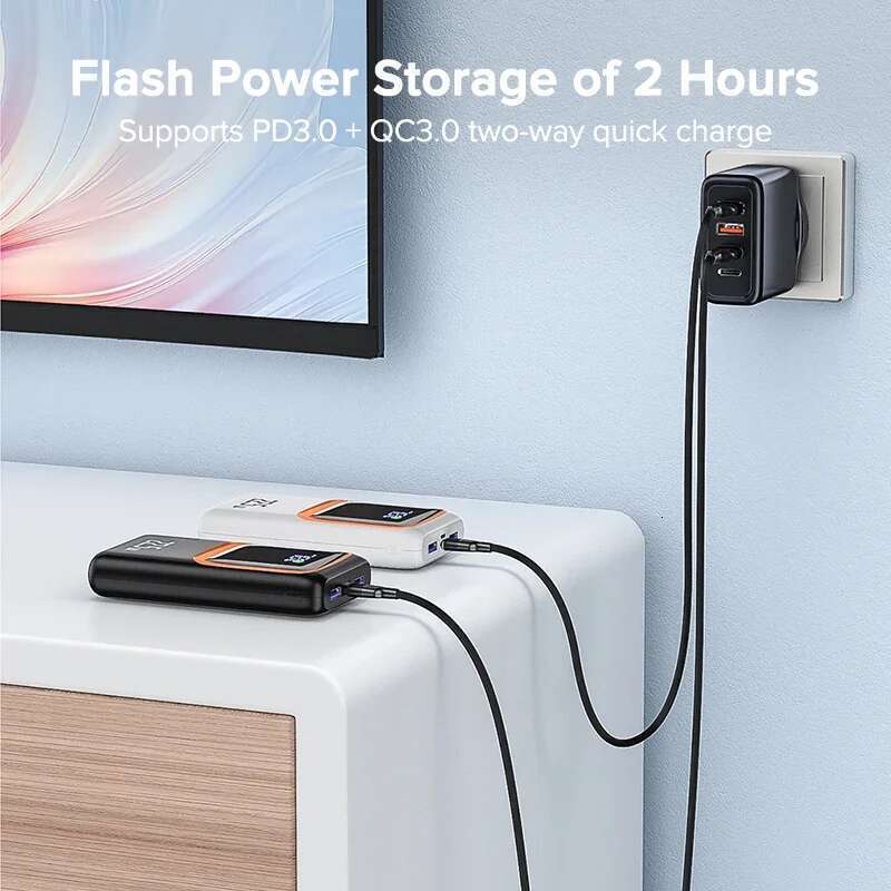 20000mAh Power Bank External Large Battery Capacity PD 22.5W Fast Charging Portable Charger For Phone Samsung Xiaomi