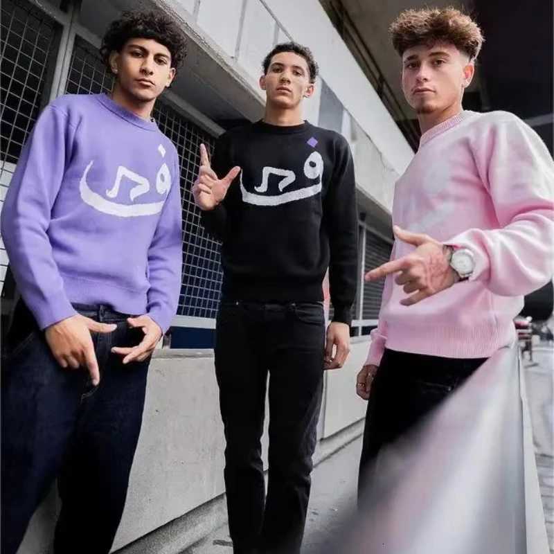 Fashion Mens Vintage Knitwear Y2K Creative Sweaters Winter Harajuku Oversized Pullover Sweater Unisex Aesthetic Clothes Teens Women Top Y251110