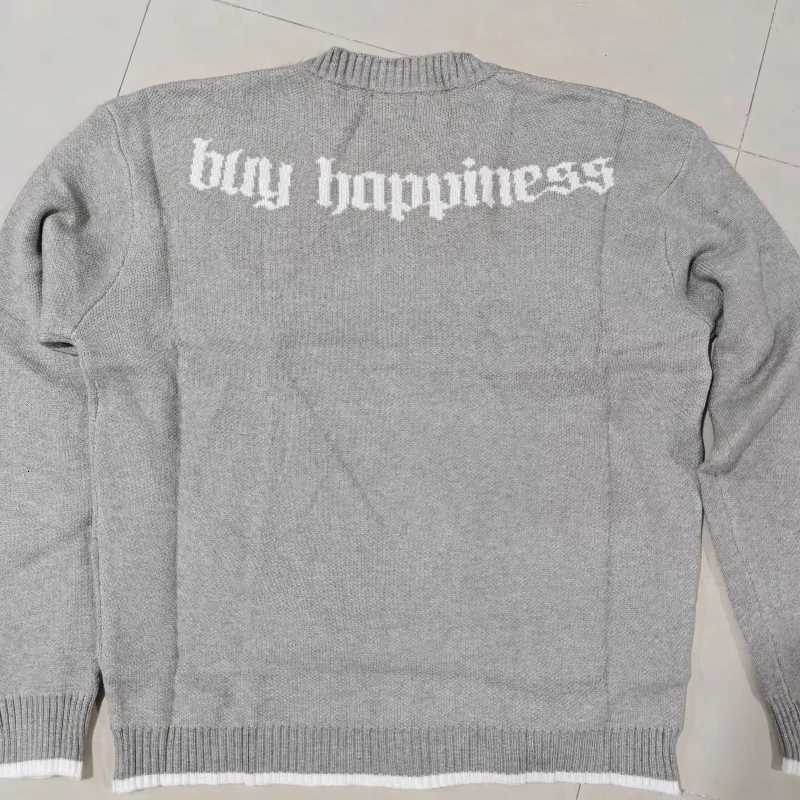 Fashion European American autumn and winter round neck gray knitted sweater popular pattern Y2K pullover warm men and womens clothes Y251110