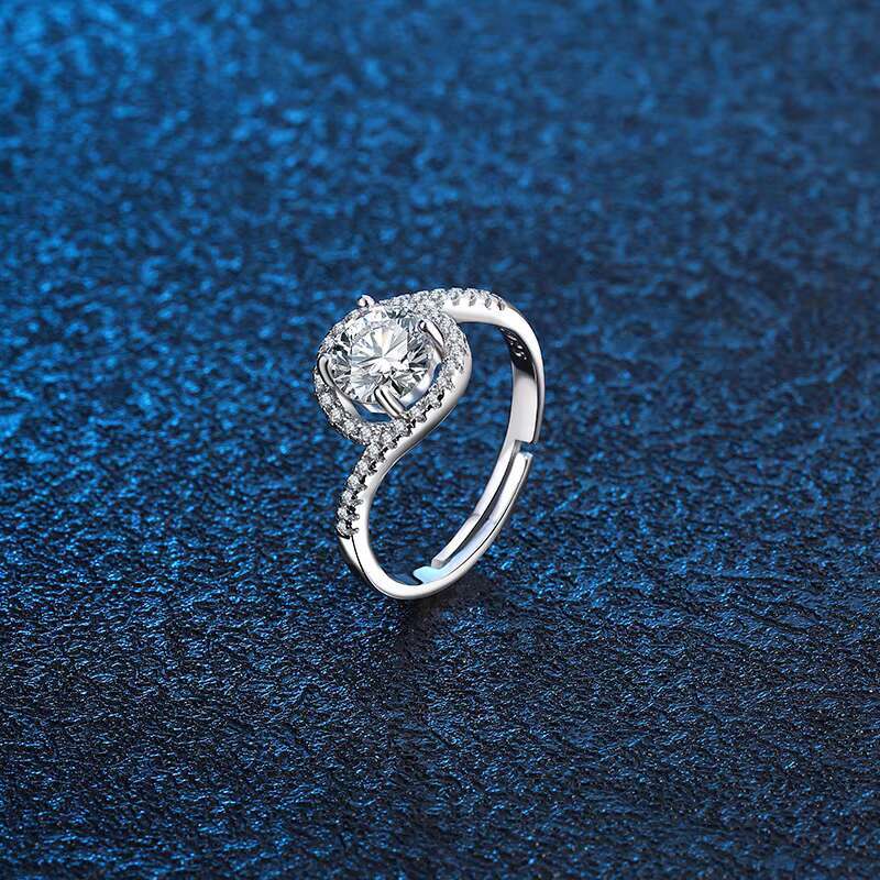 High Quality Wholesale Fashion Mosang Stone Diamond Ring Wedding Simple Ring