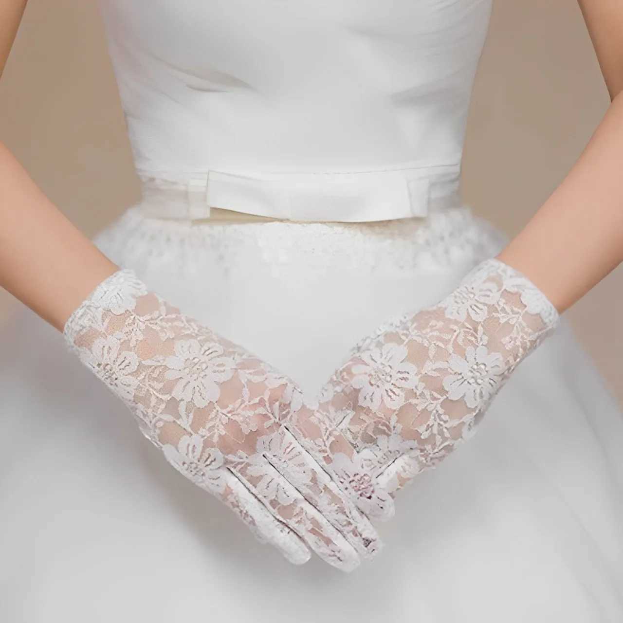 Womens Lace Gloves Floral Bridal Prom for Wedding Party Costume Accessories L251110