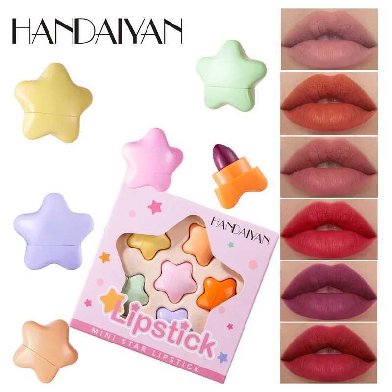 6 Colors Star Capsule Lipstick Set Long Lating Waterproof Non-stick Cup Mini Lipstick Portable Matte Velvet Lipstick CosmeticsT251110