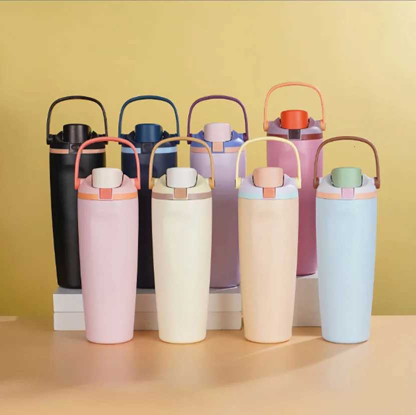 Fashionable cup Handheld fruit cup 30oz large capacity dual drink sports kettle 304 stainless steel insated cup wholes Y251110