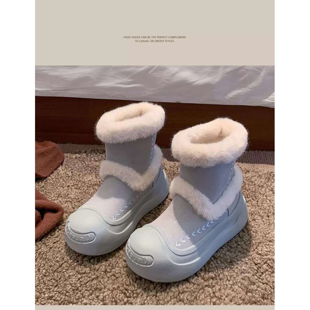 Northeast Harbin Snow for Women 2025 New Winter Fleece-Lined Thickened Warm Shoes Thick Sole Non-Slip Large Cotton Boots