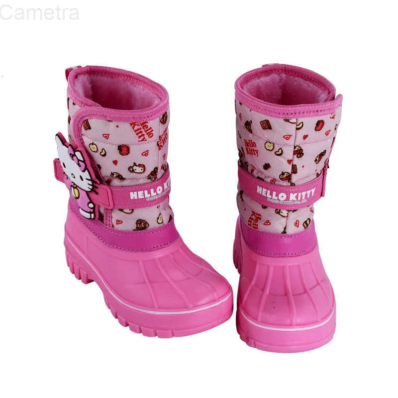 Sanrio Sanrios Hello Kitty Student Snow Boots for Girls Kuromi My Melody Waterproof Non Slip Thick Rain Boots Warm Cotton Shoe Gifts H251110
