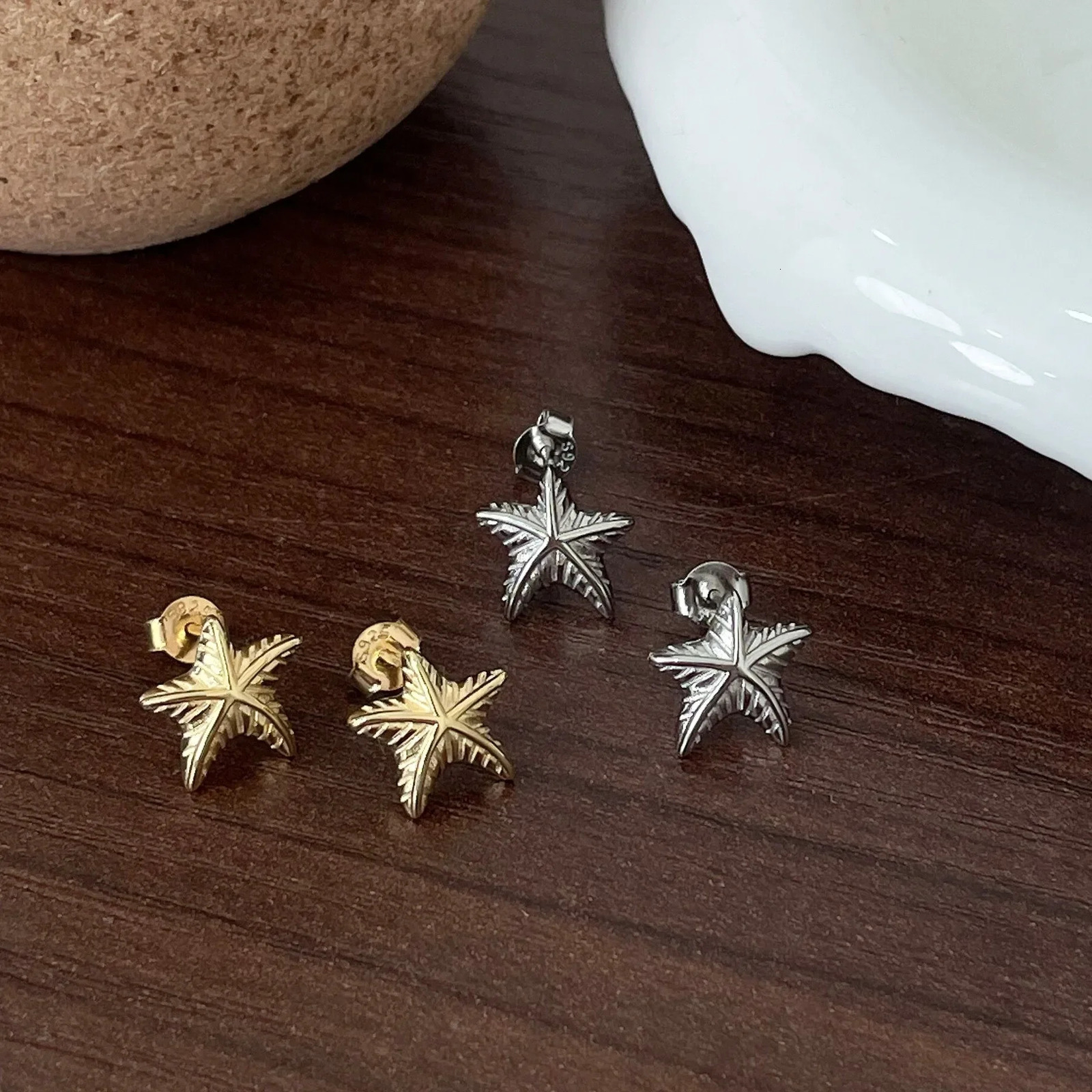 S925 pure silver sweet star earrings for women simple five point star French earrings jewelry Korean style earrings gifts 250409